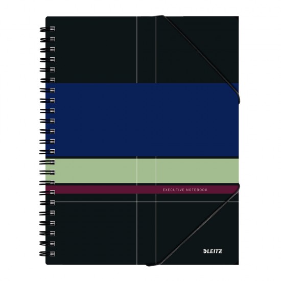 Caiet de birou Leitz Executive Be Mobile, PP, A4, cu spira, dictando, negru/violet Caiet de birou Leitz Executive Be Mobile, PP, A4, cu spira, dictando, negru/violet