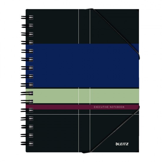 Caiet de birou Leitz Executive Be Mobile, PP A5, cu spira, dictando, negru/violet Caiet de birou Leitz Executive Be Mobile, PP A5, cu spira, dictando, negru/violet