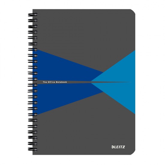 Caiet de birou Leitz Office, carton, A5, cu spira, matematica, albastru Caiet de birou Leitz Office, carton, A5, cu spira, matematica, albastru