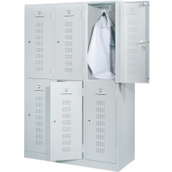 Vestiar metalic, 6 usi/3 canate, 118.5 x 50 x 194.5 cm, gri Vestiar metalic, 6 usi/3 canate, 118.5 x 50 x 194.5 cm, gri