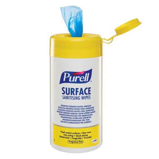 Servetele dezinfectante, Purell Surface, pt suprafete, 100 portii/pachet