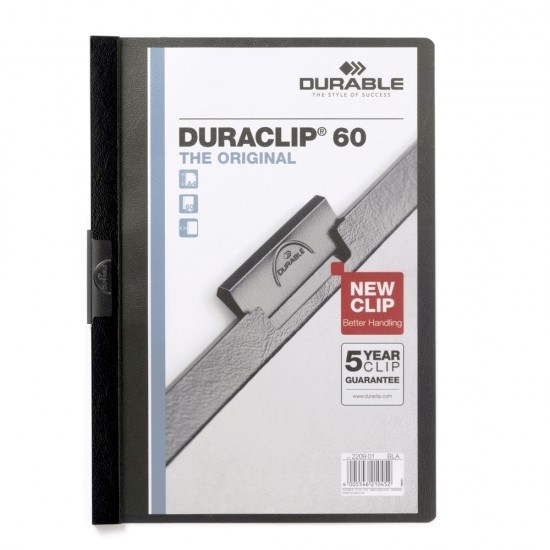 Dosar de prezentare Durable Duraclip, 60 coli, negru