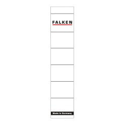 Etichete Falken autoadezive, pentru bibliorafturi,  36 x 190 mm, alb Etichete Falken autoadezive, pentru bibliorafturi,  36 x 190 mm, alb