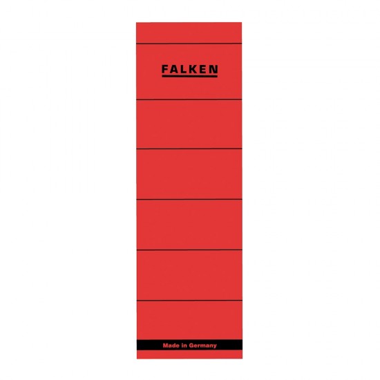 Etichete Falken autoadezive, pentru bibliorafturi,  60 x 190 mm, rosu