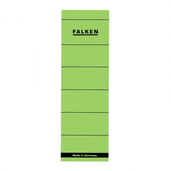Etichete Falken autoadezive, pentru bibliorafturi, 60 x 190 mm, verde Etichete Falken autoadezive, pentru bibliorafturi, 60 x 190 mm, verde