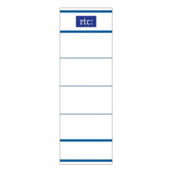Etichete RTC din carton, pentru bibliorafturi, 45 x 142 mm, alb Etichete RTC din carton, pentru bibliorafturi, 45 x 142 mm, alb