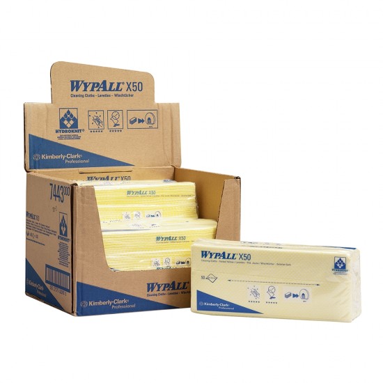 Lavete Kimberly-Clark Wypall X50 galbene, 50 bucati/set