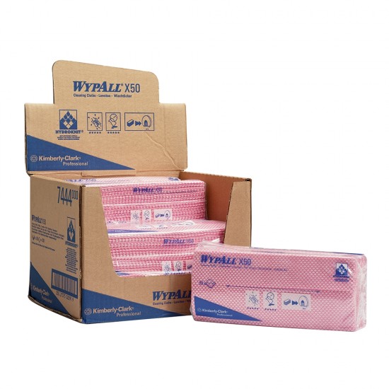 Lavete Kimberly-Clark Wypall X50 rosii, 50 bucati/set