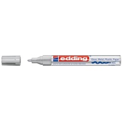 Marker permanent Edding 750, cu vopsea, corp metalic, varf rotund, 2-2-4 mm, argintiu Marker permanent Edding 750, cu vopsea, corp metalic, varf rotund, 2-2-4 mm, argintiu