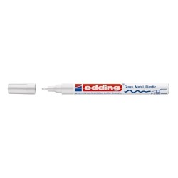 Marker permanent Edding 751 cu vopsea, corp metalic, varf rotund, 1-2 mm, alb Marker permanent Edding 751 cu vopsea, corp metalic, varf rotund, 1-2 mm, alb