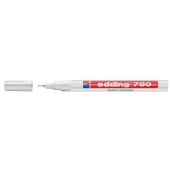 Marker permanent Edding 780, cu vopsea, corp aluminiu, varf rotund, 0.8 mm, alb Marker permanent Edding 780, cu vopsea, corp aluminiu, varf rotund, 0.8 mm, alb