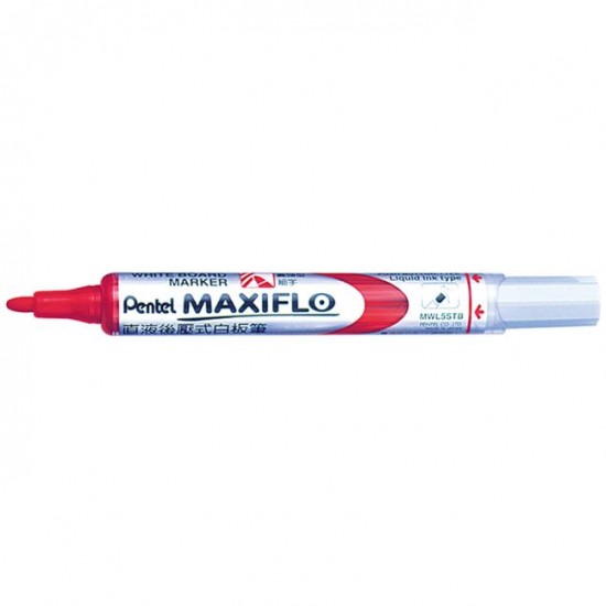 Marker pentru tabla Pentel Maxiflo, varf rotund, 4 mm, rosu Marker pentru tabla Pentel Maxiflo, varf rotund, 4 mm, rosu