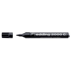 Marker permanent Edding 2000C, corp metalic, varf rotund, 1.5-3 mm, negru Marker permanent Edding 2000C, corp metalic, varf rotund, 1.5-3 mm, negru