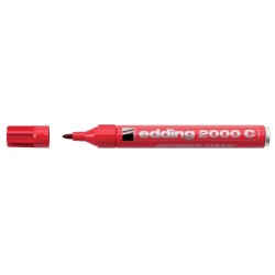 Marker permanent Edding 2000C, corp metalic, varf rotund, 1.5-3 mm, rosu Marker permanent Edding 2000C, corp metalic, varf rotund, 1.5-3 mm, rosu
