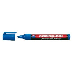 Marker permanent Edding 300, corp plastic, varf rotund, 1.5-3 mm, albastru Marker permanent Edding 300, corp plastic, varf rotund, 1.5-3 mm, albastru