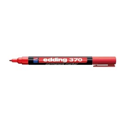 Marker permanent Edding 370, corp plastic, varf rotund, 1 mm, rosu Marker permanent Edding 370, corp plastic, varf rotund, 1 mm, rosu