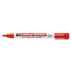 Marker permanent Edding 8400, pentru CD/DVD/BD, corp plastic, varf rotund, 0.75 mm, rosu Marker permanent Edding 8400, pentru CD/DVD/BD, corp plastic, varf rotund, 0.75 mm, rosu