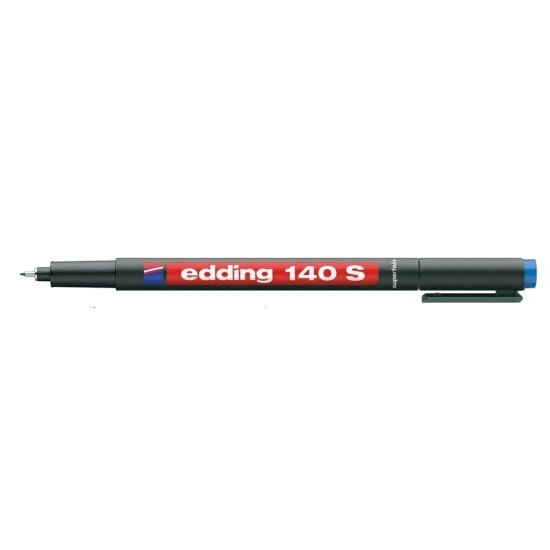 Marker permanent Edding OHP 140S, corp plastic, varf rotund, 0.3 mm, albastru