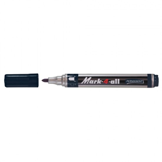 Marker permanent Stabilo Mark-4-All, corp plastic, varf rotund, 1.5-2.5 mm, negru