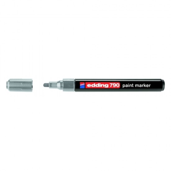Marker permanent Edding 790, cu vopsea, corp plastic, varf rotund, 2-3 mm, argintiu Marker permanent Edding 790, cu vopsea, corp plastic, varf rotund, 2-3 mm, argintiu