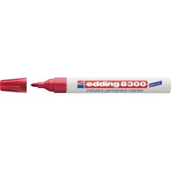 Marker permanent Edding 8300 Industrial, corp metalic, varf rotund, 1.5-3 mm, rosu Marker permanent Edding 8300 Industrial, corp metalic, varf rotund, 1.5-3 mm, rosu