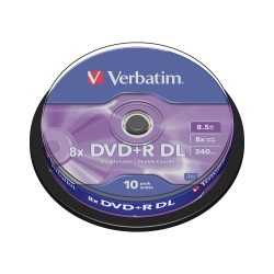 DVD+R double layer Verbatim, 8x, 8.5 GB, 10 bucati/spindle DVD+R double layer Verbatim, 8x, 8.5 GB, 10 bucati/spindle