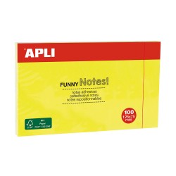 Notite adezive, Apli, 125 x 75 mm, galben, 100 file/set Notite adezive, Apli, 125 x 75 mm, galben, 100 file/set
