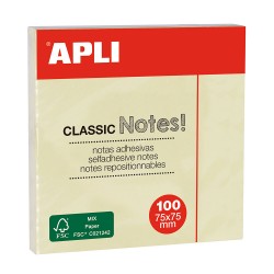Notite adezive, Apli, 75 x 75 mm, galben, 100 file Notite adezive, Apli, 75 x 75 mm, galben, 100 file