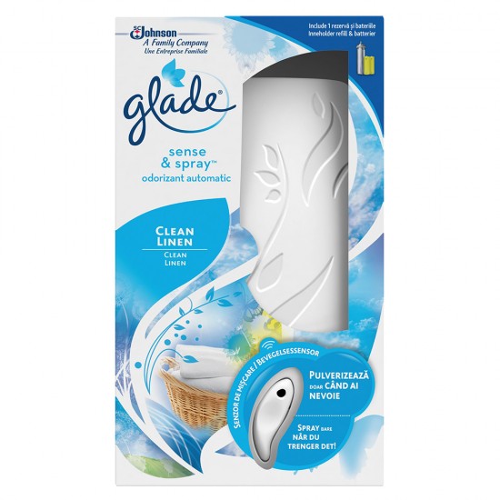 Dispenser odorizare automat, Glade, Sense&Spray, Clean Linen