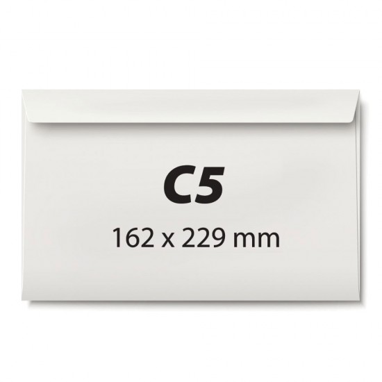Plic C5, 162 x 229 mm, alb cu banda silicon, 80 g/mp, 25 bucati/set