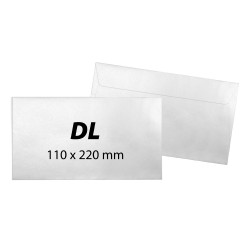 Plic DL, 110 x 220 mm, alb, banda silicon, 80 g/mp, 25 bucati/set Plic DL, 110 x 220 mm, alb, banda silicon, 80 g/mp, 25 bucati/set
