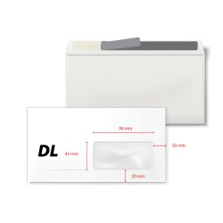 Plic DL, 110 x220 mm, fereastra dreapta 45 x 90 mm, alb, autoadeziv, 80 g/mp, 1000 bucati/cutie Plic DL, 110 x220 mm, fereastra dreapta 45 x 90 mm, alb, autoadeziv, 80 g/mp, 1000 bucati/cutie