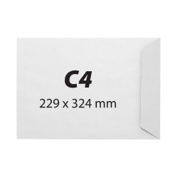 Plic C4, 229 x 324 mm, alb, banda silicon, 100 g/mp, 250 bucati/cutie Plic C4, 229 x 324 mm, alb, banda silicon, 100 g/mp, 250 bucati/cutie