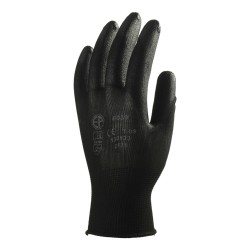 Manusi poliester Sacla, negre, cu imersie PU pe palma, marimea 6 Manusi poliester Sacla, negre, cu imersie PU pe palma, marimea 6