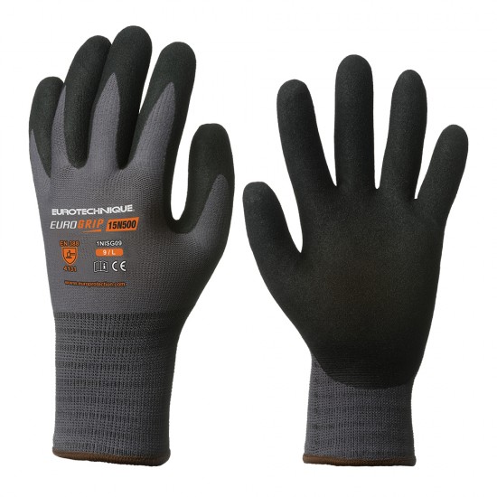 Manusi Sacla din nailon si spandex cu imersie nitril pe palma, marime 8 Manusi Sacla din nailon si spandex cu imersie nitril pe palma, marime 8