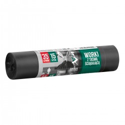 Saci menajeri cu snur LDPE, 35 l, 15 bucati/rola Saci menajeri cu snur LDPE, 35 l, 15 bucati/rola