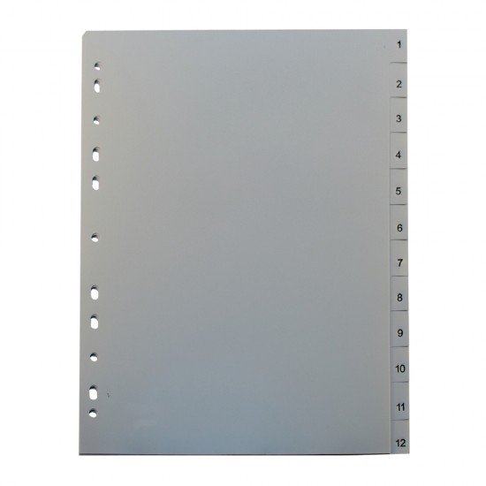 Separatoare Noki, din plastic, cu index 1-12 Separatoare Noki, din plastic, cu index 1-12