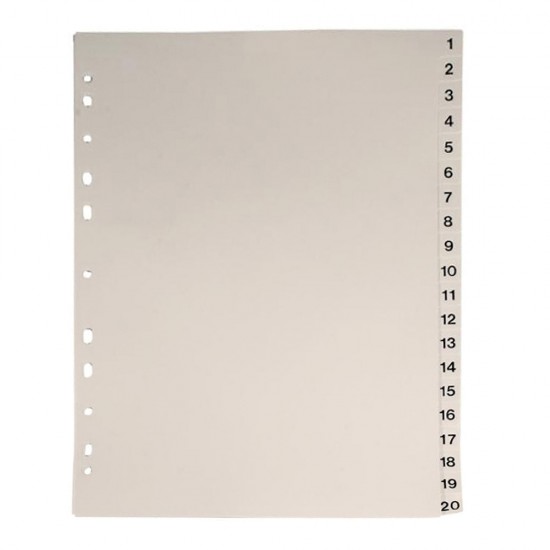 Separatoare Noki, din plastic, cu index 1-20 Separatoare Noki, din plastic, cu index 1-20