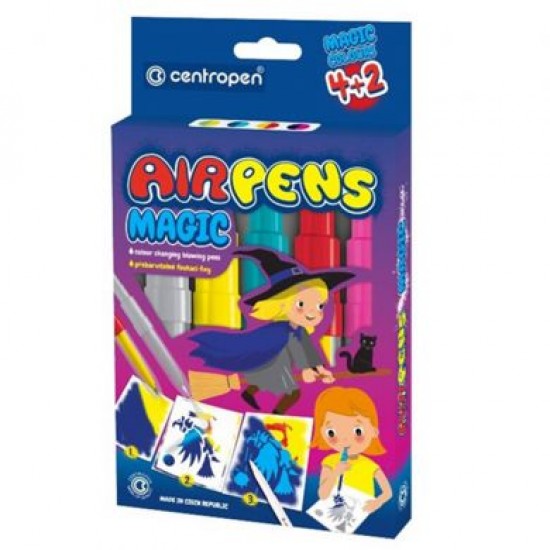 Set AirPens Centropen - 8 sabloane + 5 culori + 1 culoare magica Set AirPens Centropen - 8 sabloane + 5 culori + 1 culoare magica