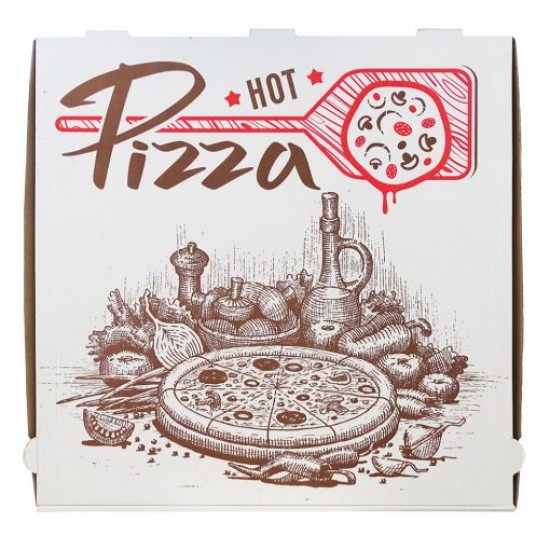 Set de 50 bucati, Cutie pizza 45x45x3.5 cm, Alba