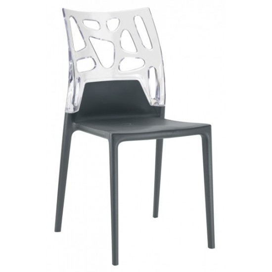 Scaun De Plastic Negru Cu Spatar Transparent Scaun De Plastic Negru Cu Spatar Transparent