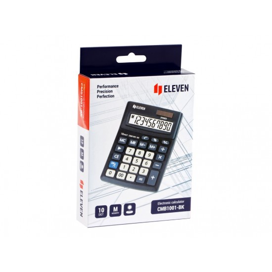 Calculator de birou 10 digiți, 137 x 102 x 31 mm, Eleven CMB1001-BK