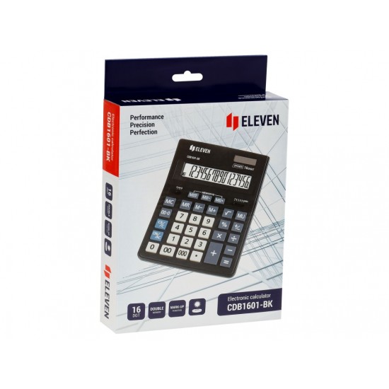 Calculator de birou 16 digiți, 205 x 155 x 35 mm, Eleven CDB1601-BK