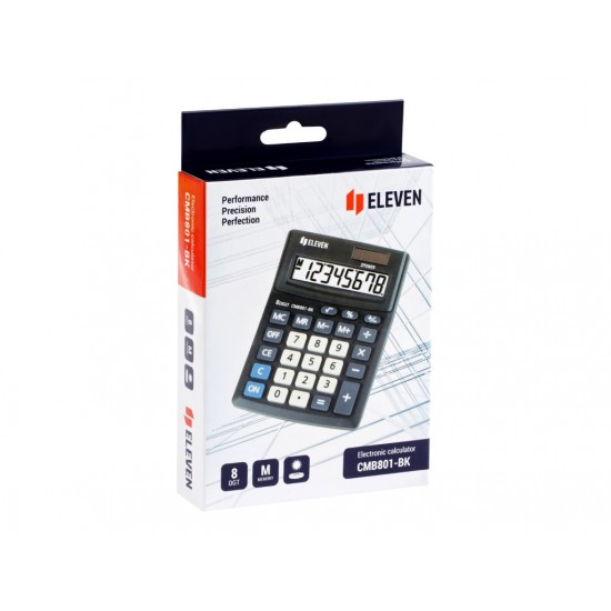 Calculator de birou 8 digiți, 137 x 102 x 31 mm, Eleven CMB801-BK Calculator de birou 8 digiți, 137 x 102 x 31 mm, Eleven CMB801-BK