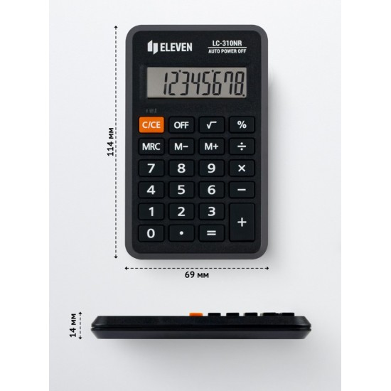 Calculator de buzunar 8 digiți, 114 x 69 x 14 mm, Eleven LC-310NR