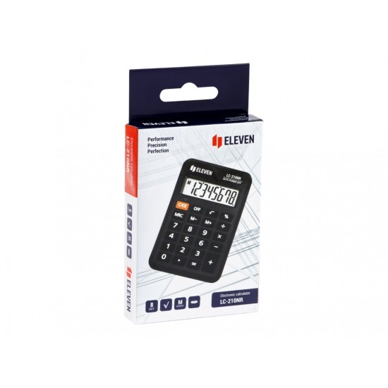 Calculator de buzunar 8 digiți, 98 x 62 x 10 mm, Eleven LC-210NR