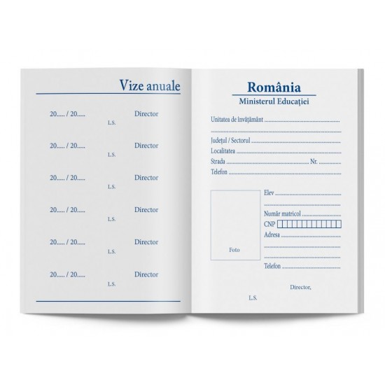 [APERTA] Carnet de elev pentru școala profesională