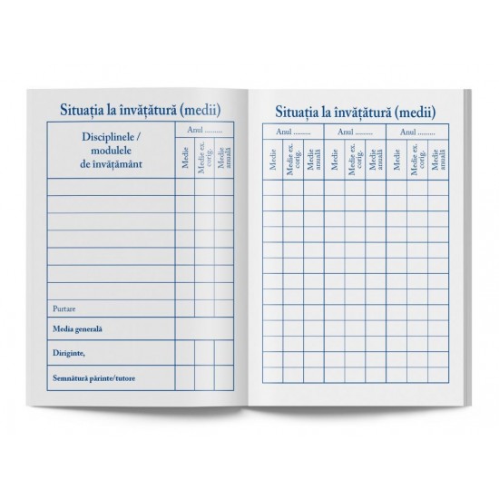 [APERTA] Carnet de elev pentru școala profesională