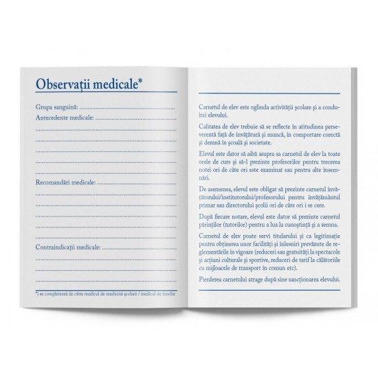 [APERTA] Carnet de elev pentru școala profesională