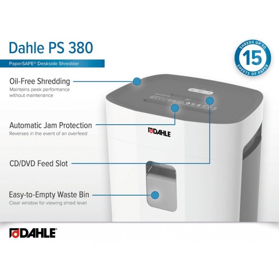 Distrugător documente Cross-Cut 15 file Dahle PaperSAFE 380